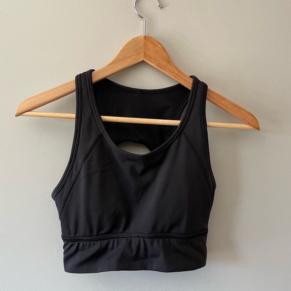 Athleta black long line bra / cropped tank - sz. XS